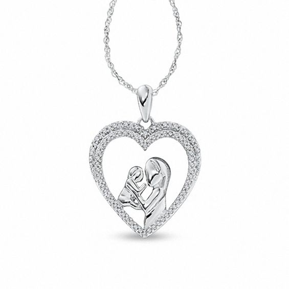CT. T.W. Diamond Motherly Love Pendant 