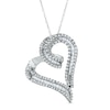 Thumbnail Image 0 of 1/2 CT. T.W. Diamond Curly Cue Heart Pendant in 10K White Gold