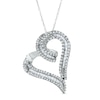 Thumbnail Image 1 of 1/2 CT. T.W. Diamond Curly Cue Heart Pendant in 10K White Gold