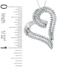 Thumbnail Image 1 of 1/2 CT. T.W. Diamond Curly Cue Heart Pendant in 10K White Gold
