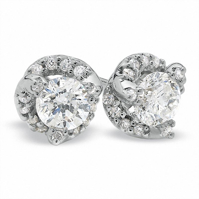 3/4 CT. T.W. Diamond Fashion Earrings in 14K White Gold