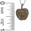 Thumbnail Image 2 of 1/2 CT. T.W. Enhanced Champagne and Whisky Diamond Apple Pendant in 10K White Gold