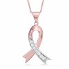 Thumbnail Image 1 of 1/7 CT. T.W. Diamond Ribbon Pendant in 10K Rose Gold