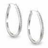 Thumbnail Image 1 of Diamond Fascination™ Large U-Hoop Earrings in 14K White Gold