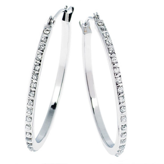 Macy's Diamond In and Out Hoop Earrings (3 ct. t.w.) in 14k White or Yellow  Gold - Macy's