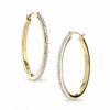 Thumbnail Image 1 of Diamond Fascination™ Large Round Hoop Earrings in 14K Gold