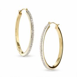 Diamond Fascination™ Large Round Hoop Earrings in 14K Gold