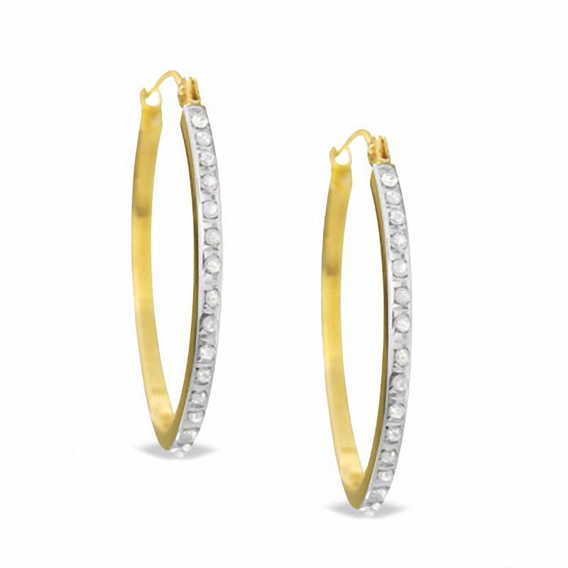 Diamond Fascination™ Medium Hoop Earrings in 14K Gold