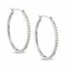 Thumbnail Image 1 of Diamond Fascination™ 30mm Round Hoop Earrings in 14K White Gold