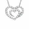 Thumbnail Image 0 of The Shared Heart® 1/10 CT. T.W. Diamond Pendant in 14K White Gold