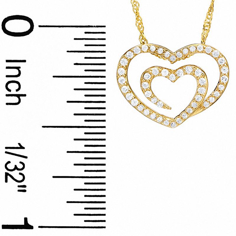 Main Image 2 of The Shared Heart® 1/4 CT. T.W. Diamond Pendant in 14K Gold
