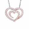 Thumbnail Image 1 of The Shared Heart® 1/4 CT. T.W. Diamond Pendant in 14K Rose Gold