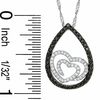 Thumbnail Image 2 of The Shared Heart® 1/2 CT. T.W. Enhanced Black and White Diamond Teardrop Pendant in 14K White Gold