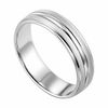 Thumbnail Image 1 of Men's 6.0mm 18K White Gold and Platinum Wedding Band