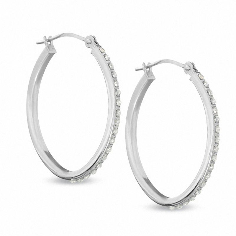 Medium white deals gold hoop earrings