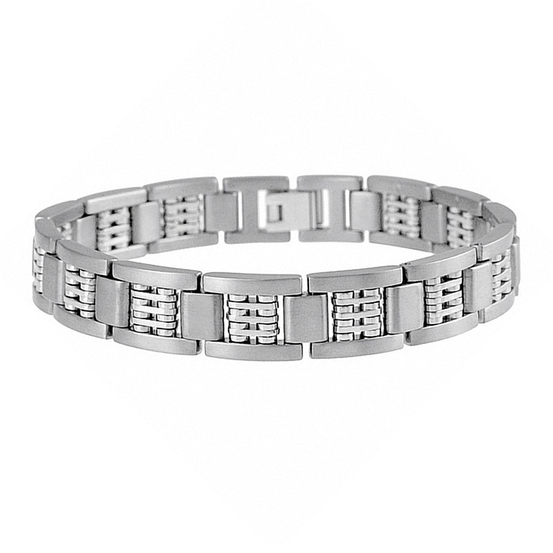 Main Image 1 of Men's Titanium Link Bracelet - 8.5&quot;