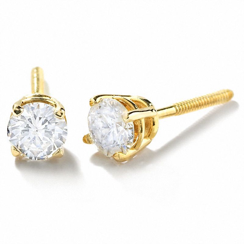 Main Image 1 of 3/8 CT. T.W. Diamond Solitaire Earrings in 14K Gold
