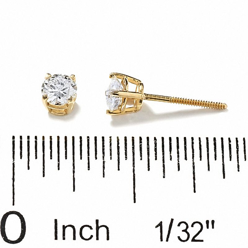 Main Image 2 of 3/8 CT. T.W. Diamond Solitaire Earrings in 14K Gold