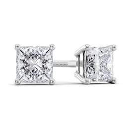 1 CT. T.W. Certified Princess-Cut Diamond Solitaire Stud Earrings in Platinum (I/VS2)