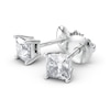 Thumbnail Image 2 of 1 CT. T.W. Certified Princess-Cut Diamond Solitaire Stud Earrings in Platinum (I/VS2)
