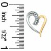 Thumbnail Image 1 of Diamond Accent Heart Stud Swish Earrings in Two-Tone Sterling Silver