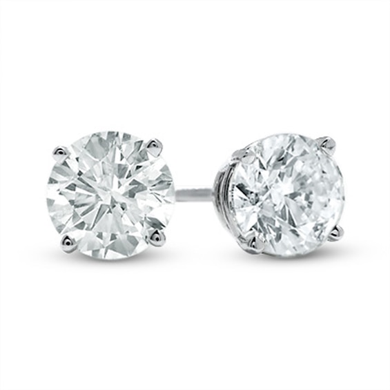 2 CT. T.W. Diamond Solitaire Stud Earrings In 14K White Gold