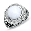 White Onyx and Diamond Ring in Sterling Silver