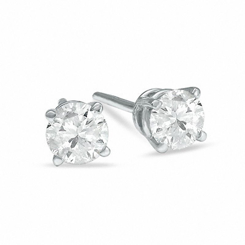 Main Image 1 of 3/8 CT. T.W. Diamond Solitaire Stud Earrings in 14K White Gold