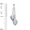Thumbnail Image 2 of Grey Freshwater Cultured Pearl Double Drop Earrings in Sterling Silver