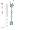 Thumbnail Image 2 of Blue Topaz and Lab-Created White Sapphire Stick Pendant and Earrings Set in Sterling Silver