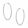 Thumbnail Image 1 of 1 CT. T.W. Diamond Pave Hoop Earrings in 14K White Gold