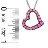 Thumbnail Image 2 of Lab-Created Pink Sapphire Tilted Heart Pendant in Sterling Silver