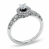 Thumbnail Image 1 of 3/8 CT. T.W. Diamond Frame Milgrain Ring in 14K White Gold