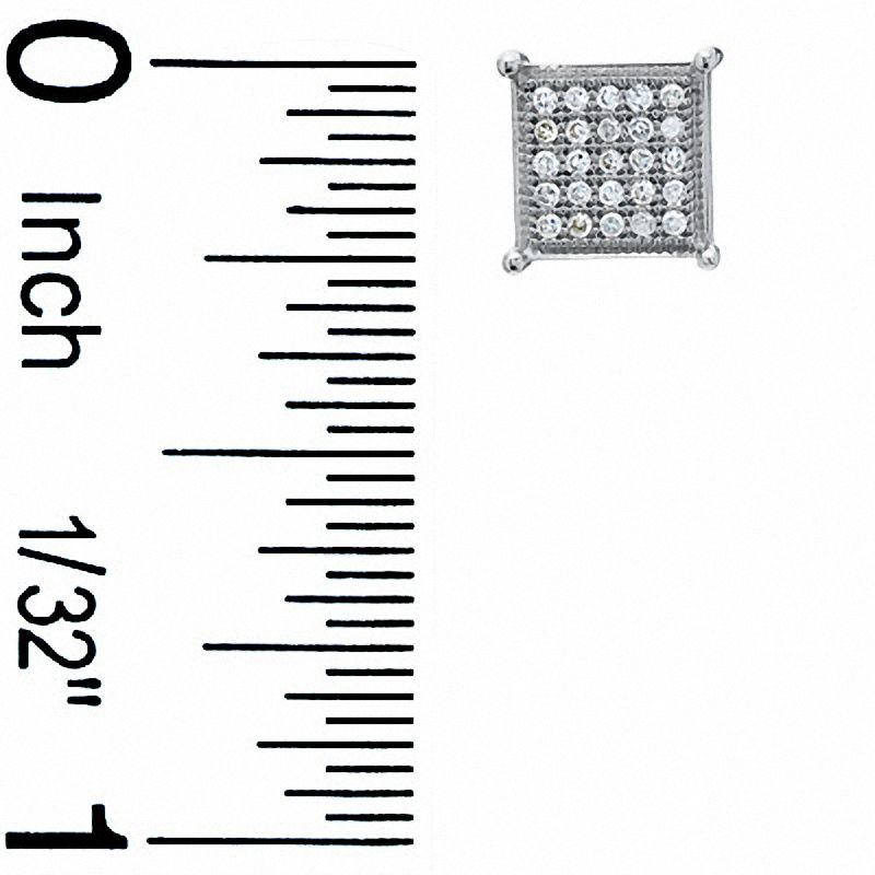 1/7 CT. T.W. Composite Princess Diamond Stud Earrings in 10K White Gold