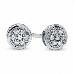 1/20 CT. T.W. Multi-Diamond Round Stud Earrings in 10K White Gold