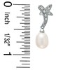 Thumbnail Image 2 of Freshwater Cultured Pearl and Diamond Leaf Earrings in 14K White Gold
