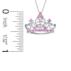 Thumbnail Image 1 of Lab-Created Pink Sapphire Tiara Pendant in 14K White Gold
