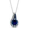 Thumbnail Image 1 of Lab-Created Blue and White Sapphire Pendant in 14K White Gold