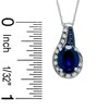 Thumbnail Image 2 of Lab-Created Blue and White Sapphire Pendant in 14K White Gold