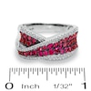 Thumbnail Image 2 of Lab-Created Ruby and Diamond Ribbon Band in 14K White Gold