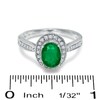 Thumbnail Image 2 of Oval Emerald and Diamond Frame Ring in 14K White Gold
