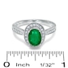 Thumbnail Image 2 of Oval Emerald and Diamond Frame Ring in 14K White Gold