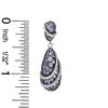 Thumbnail Image 2 of Tear-Drop Amethyst and Diamond Swirl Drop Earrings in Sterling Silver
