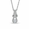 Thumbnail Image 1 of 1/6 CT. Everlon™ Diamond Knot Pendant in 14K White Gold