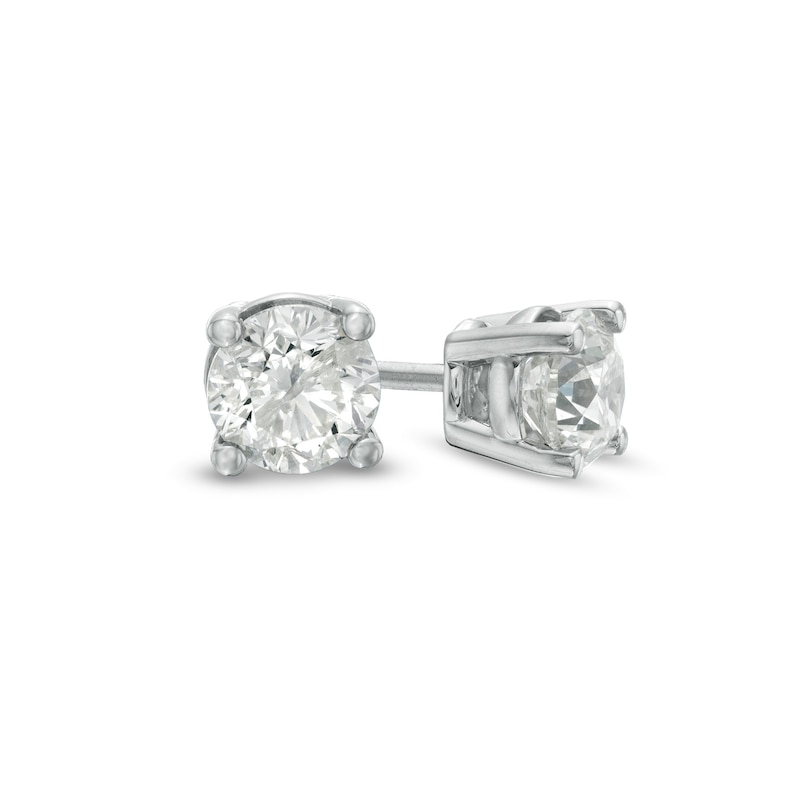 1-1/4 CT. T.W. Diamond Solitaire Stud Earrings in 14K White Gold