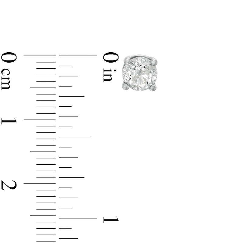 Main Image 3 of 1-1/4 CT. T.W. Diamond Solitaire Stud Earrings in 14K White Gold