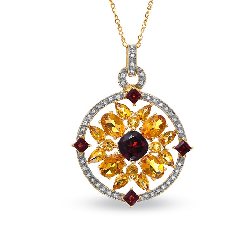 Multi-Gemstone Medallion in 18K Gold Vermeil