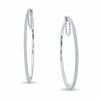 Thumbnail Image 1 of 1/2 CT. T.W. Diamond Large Knife Edge Hoop Earrings in Sterling Silver