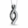 Thumbnail Image 1 of 5/8 CT. T.W. Enhanced Black and White Diamond Swirl Pendant in 14K White Gold