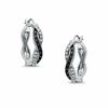 Thumbnail Image 0 of 1/4 CT. T.W. Enhanced Black and White Diamond Twist Hoop Earrings in Sterling Silver